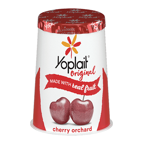 Yoplait Original Single Serve Cherry Orchard Yogurt, front of product.