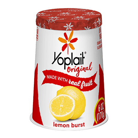 Yoplait Original Single Serve Lemon Burst Yogurt, front of product.