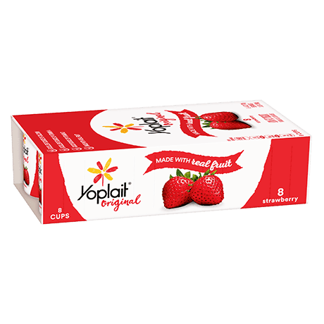 Yoplait Original 8 Count Strawberry, front of product.