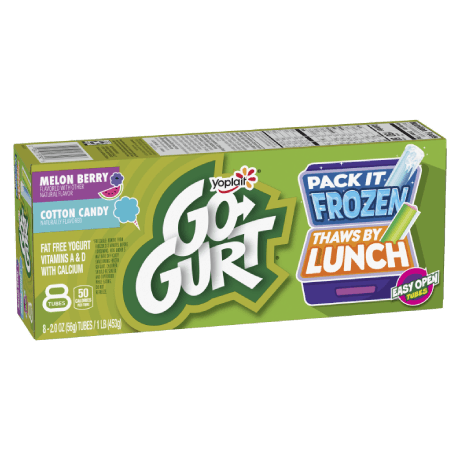 Go-GURT melon berry and cotton candy 8 count, front of package