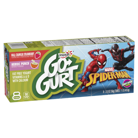 Yoplait Go-GURT 8 Count Strawberry & Punch, front of product.