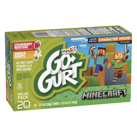 Yoplait Go-GURT 20 Count Strawberry & Vanilla Yogurt, front of product.