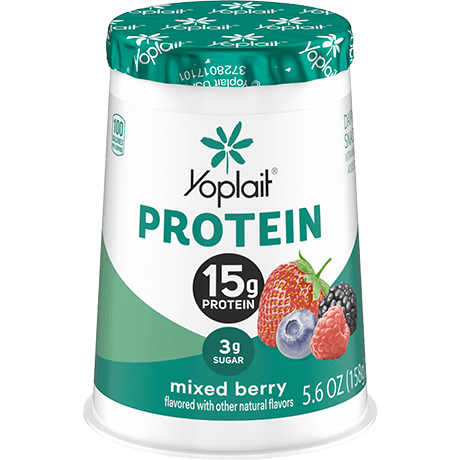 Yoplait protein mixed berry yogurt single serve, front of package