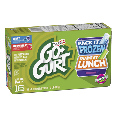Go-GURT berry and strawberry 16 count, front of package